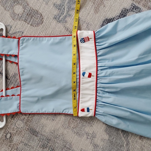 NWT Stitchy Fish Girls Patriotic Embroidered Ice Pop Summer Dress Sz7 - Picture 4 of 9